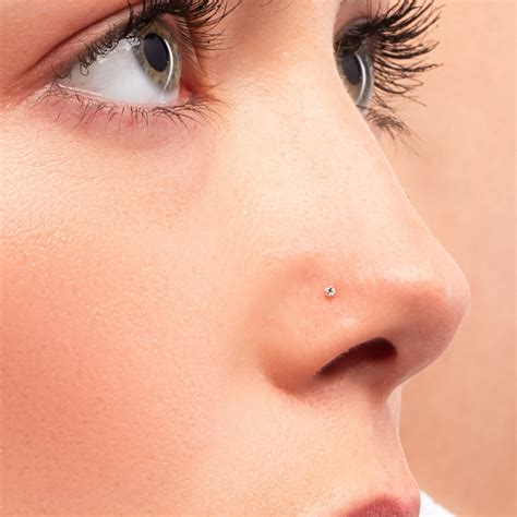 10mm nose stud|1mm flat nose stud.